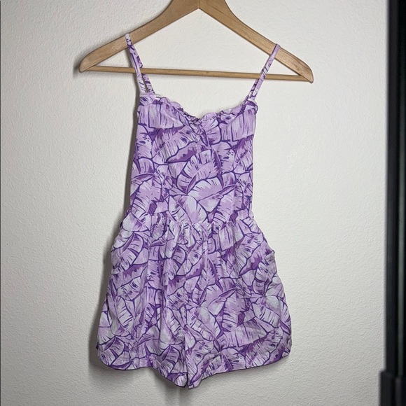 Janie and Jack Purple Floral Romper - Picture 2 of 6